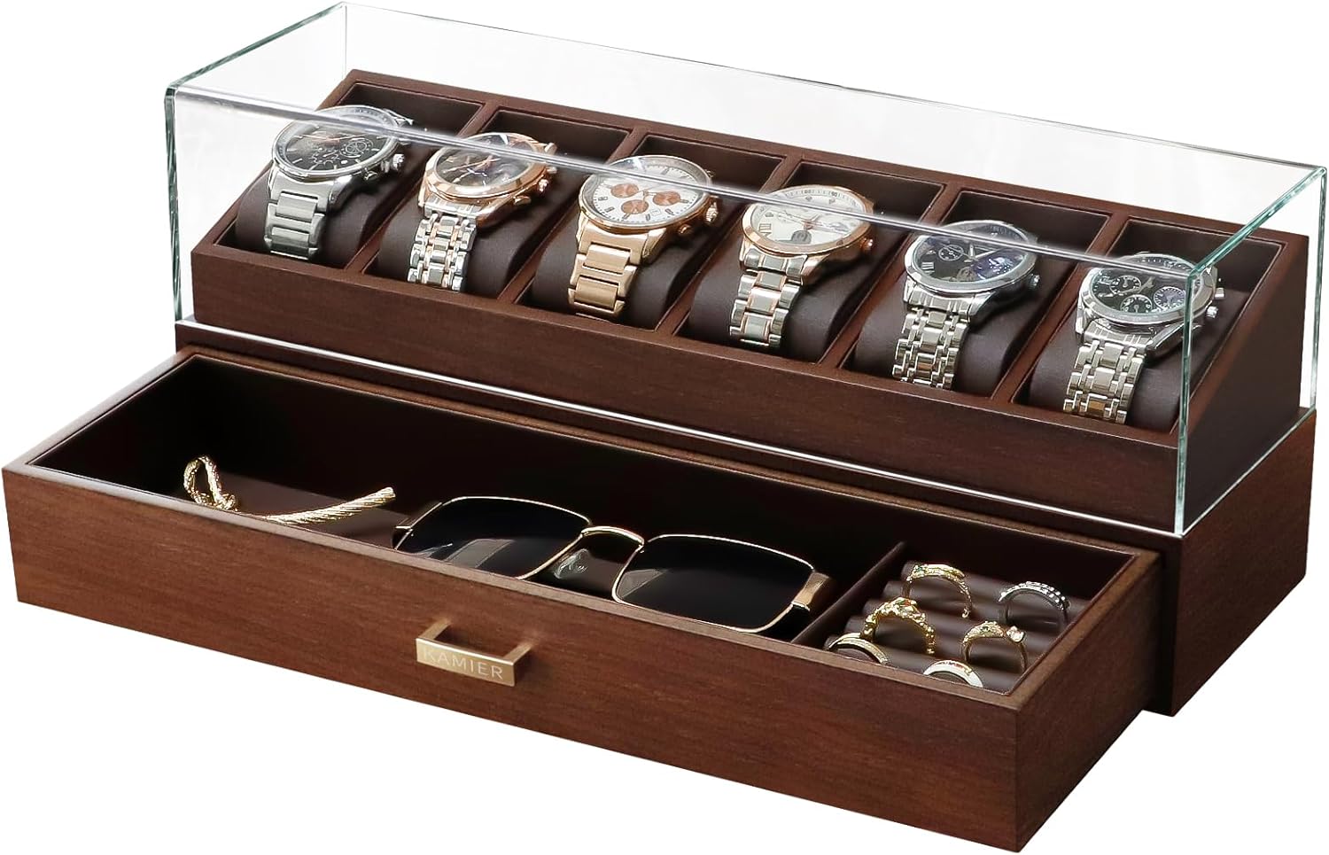 Watch Display Box - Wooden Watch Box with 6 Slots