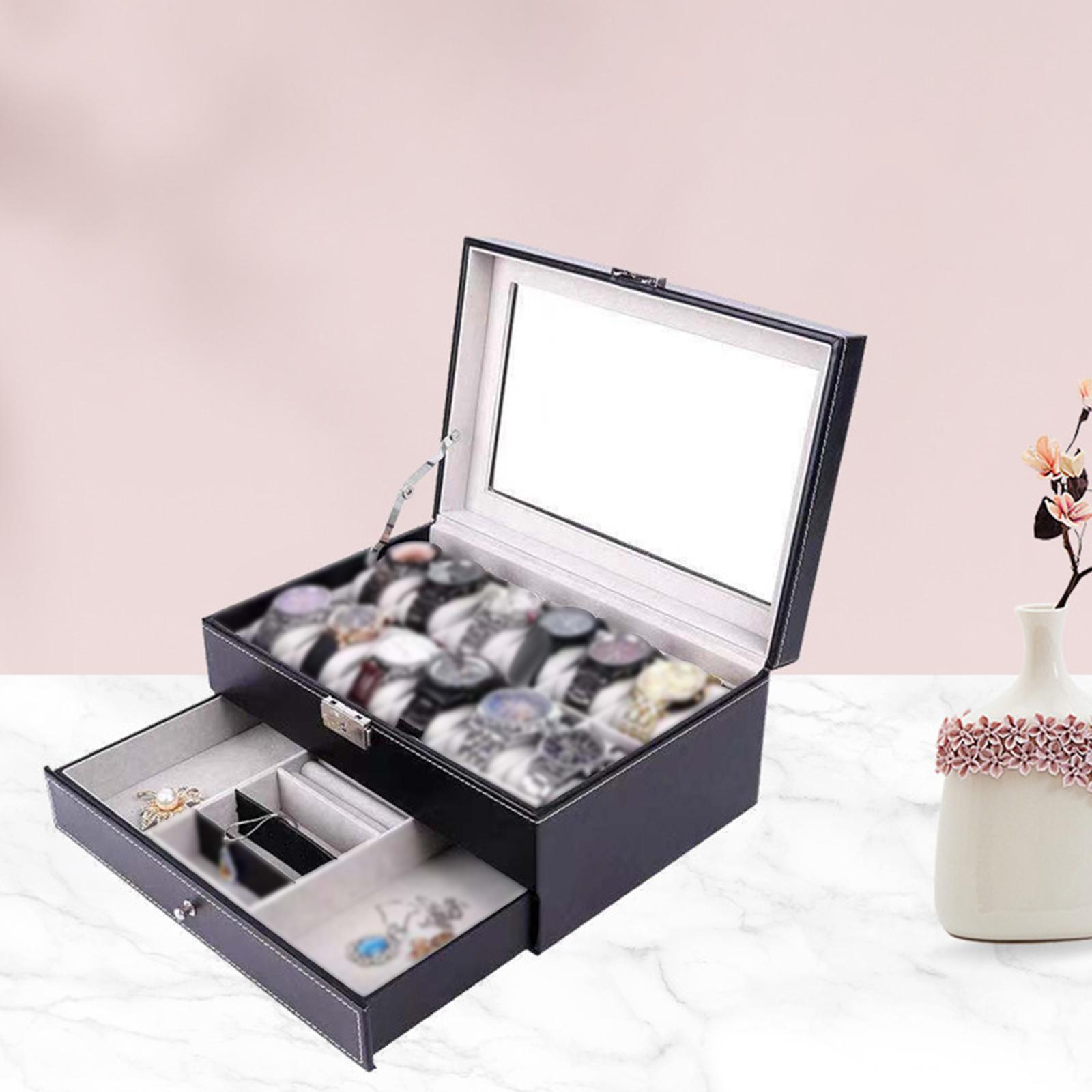 Watch Display Box - 12 Slots PU Leather Watch Storage