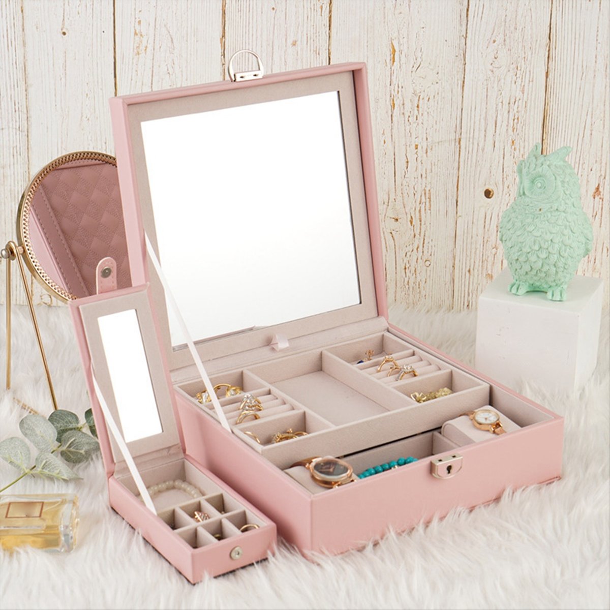 Jewelry & Watches Company - ABQR Girly Pink Jewelry Box Jewelry