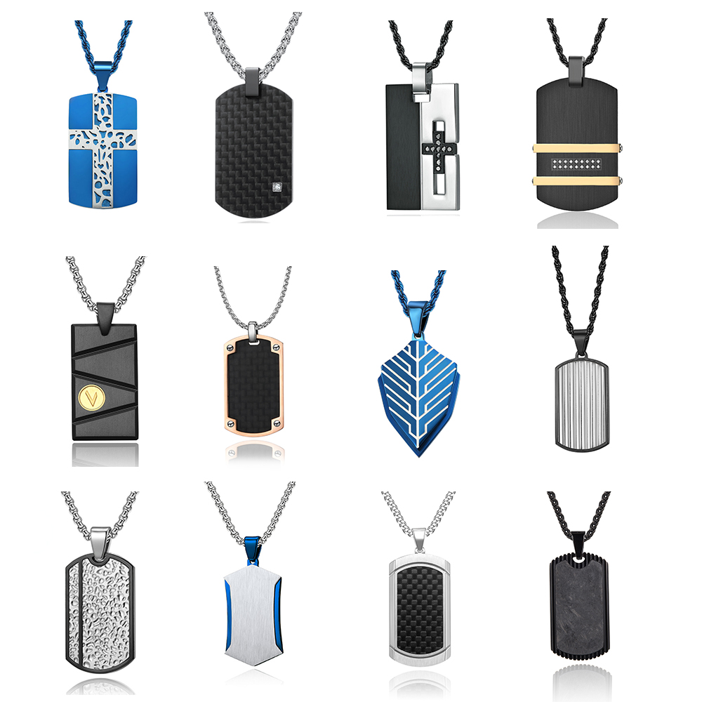Mens Dog Tag Necklace - Personalized men's military army dog tag