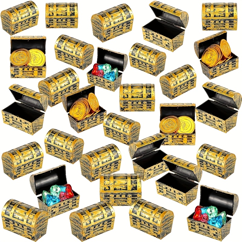 Jewelry & Watches Company - 24/50pcs Halloween Pirate Treasure Chests Plastic
