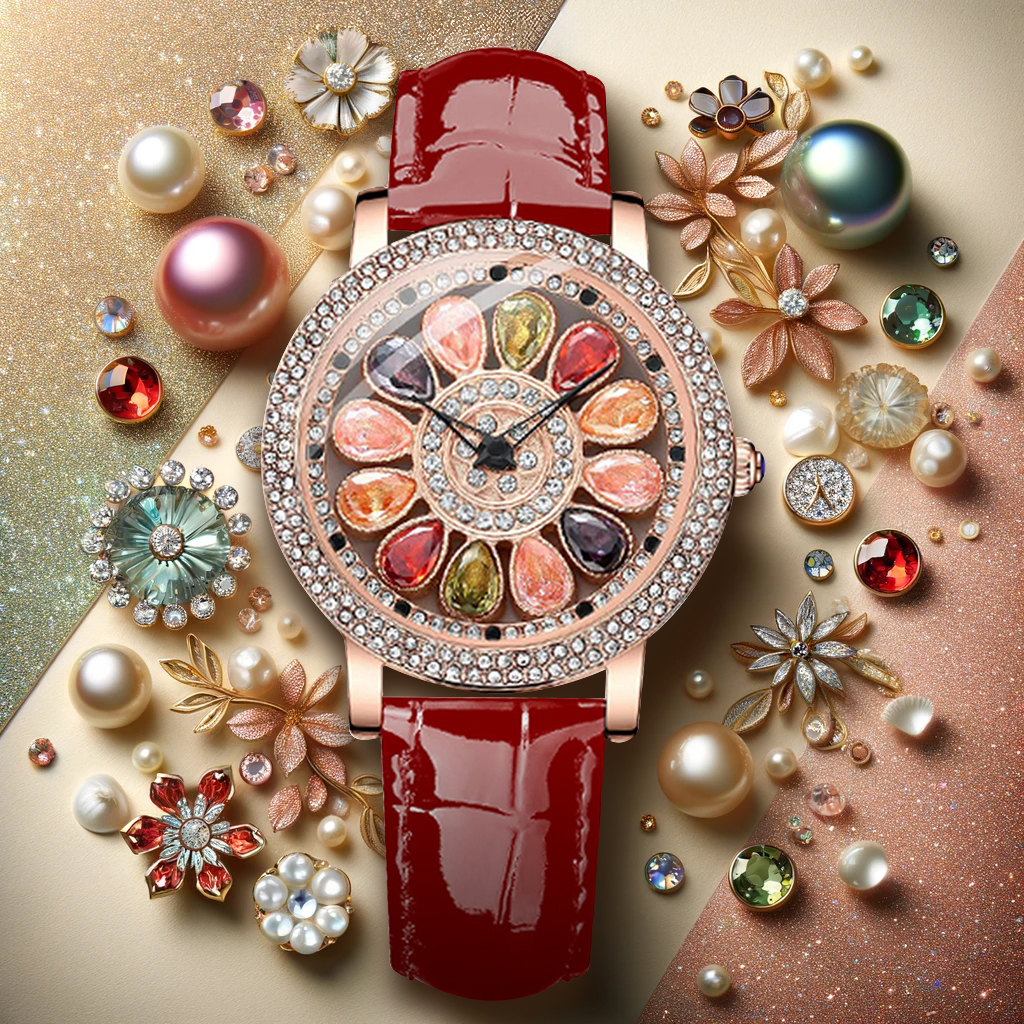 Jewels In Quartz Watches - New Spinning Fresh and Beautiful Girl