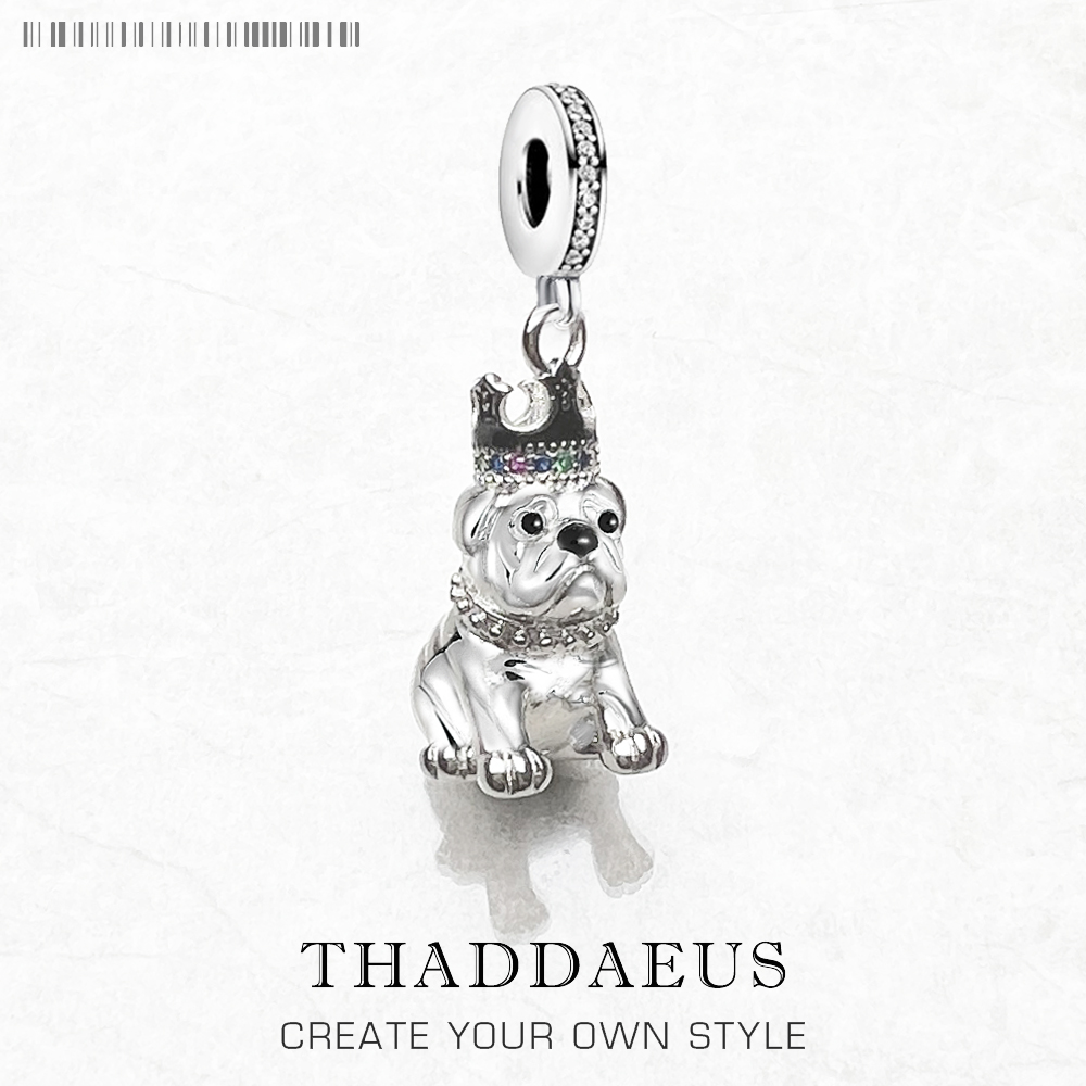 Fashion Bulldog With Crown Pen - Mens Dog Tag Necklace บทวิจารณ์และราคา