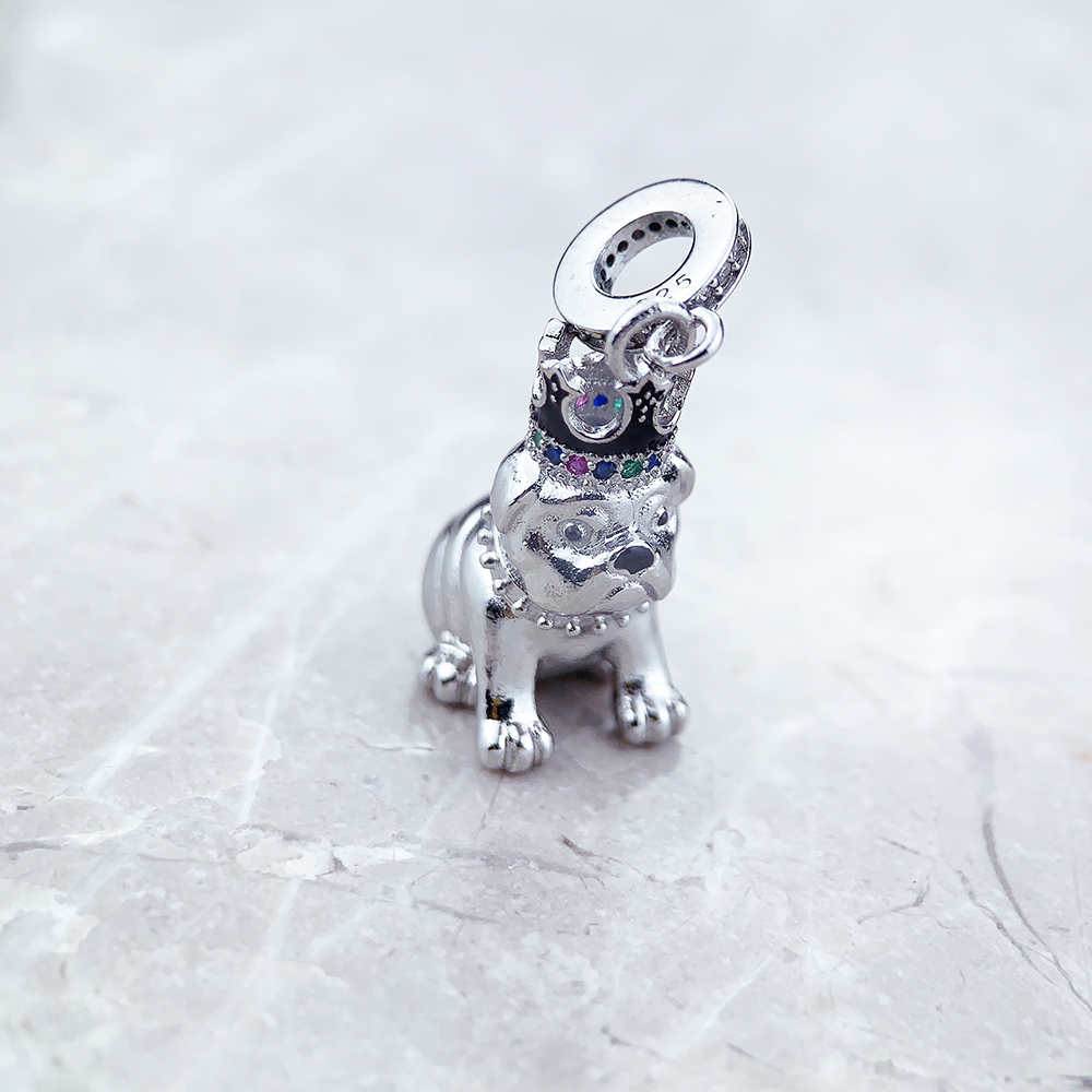 Fashion Bulldog With Crown Pen - Mens Dog Tag Necklace บทวิจารณ์และราคา