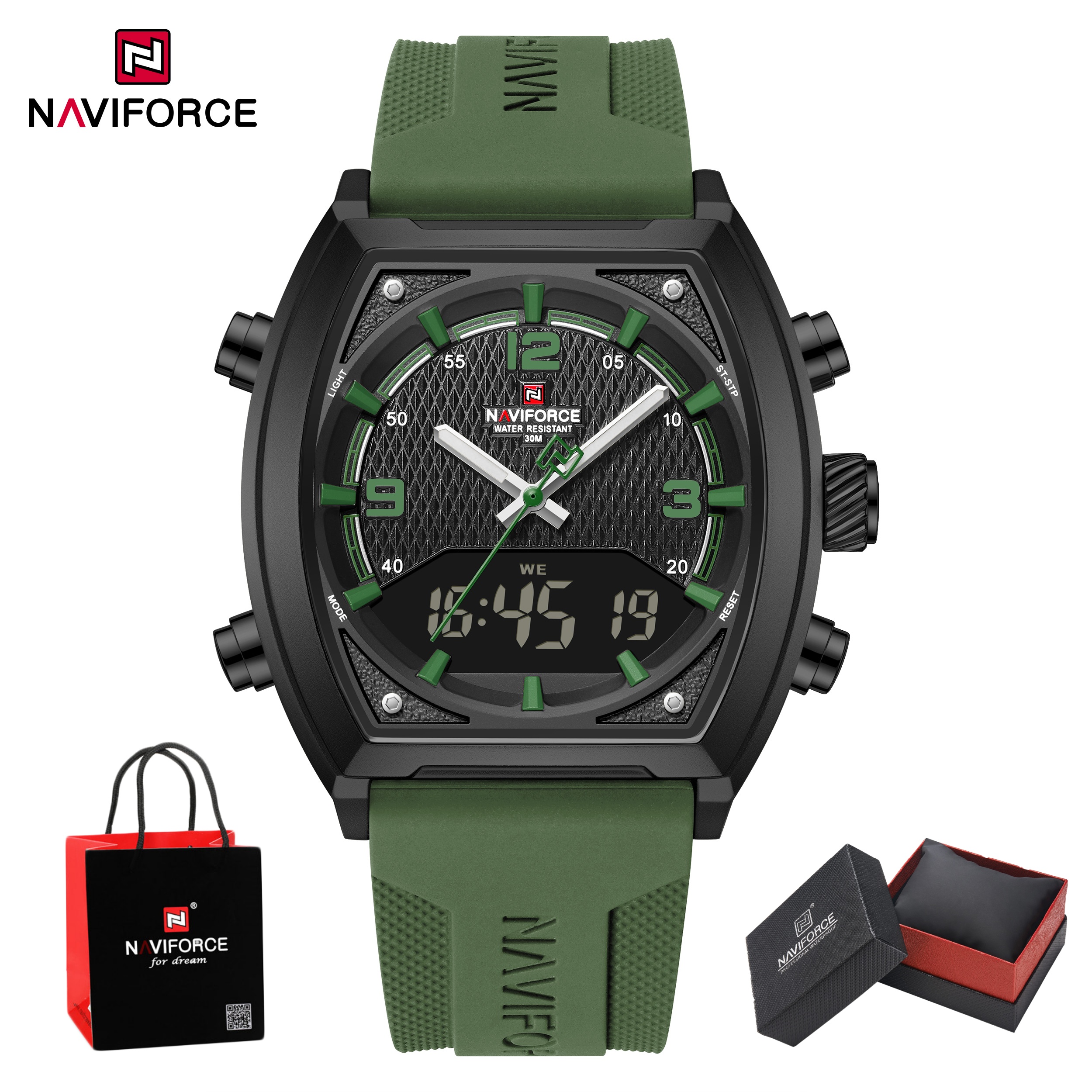NAVIFORCE Men Dual Display Wat - Watch Display Box บทวิจารณ์และราคา