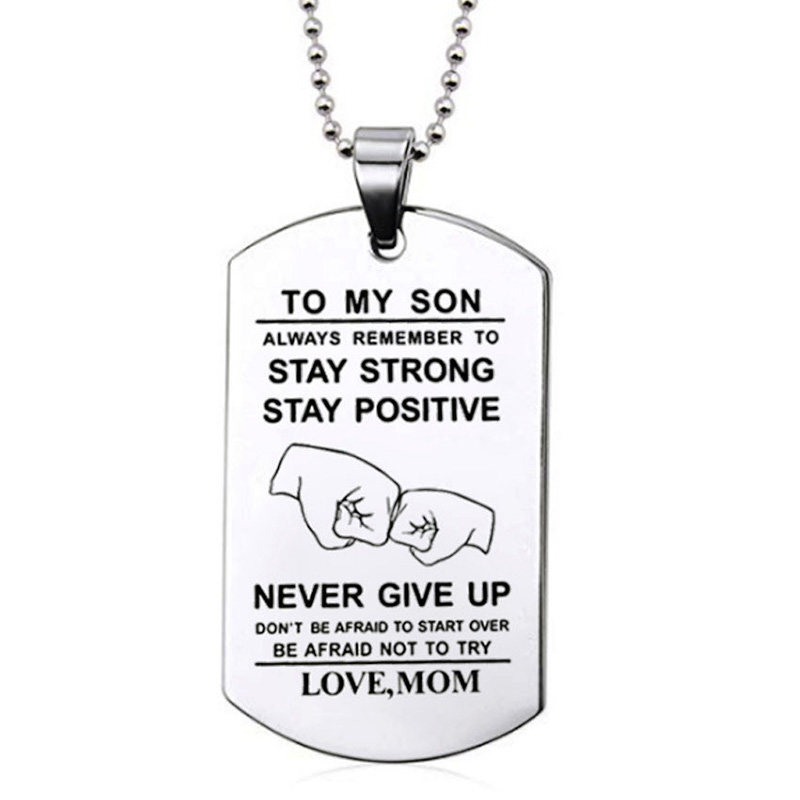 To My Son Inspirational Neckla - Mens Dog Tag Necklace บทวิจารณ์และราคา