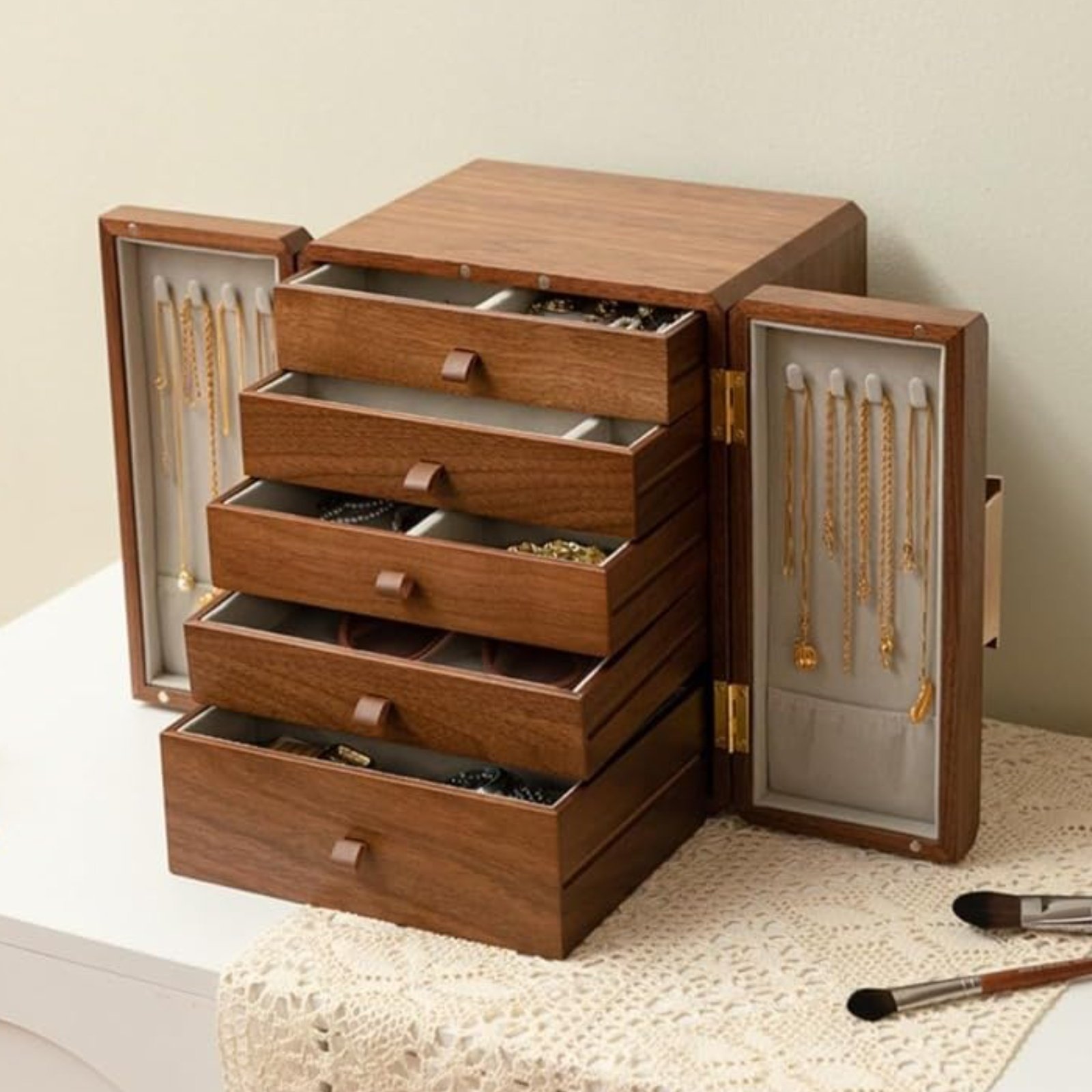 Wooden Jewelry Box New Chinese - Jewelry & Watches Company บทวิจารณ์และราคา