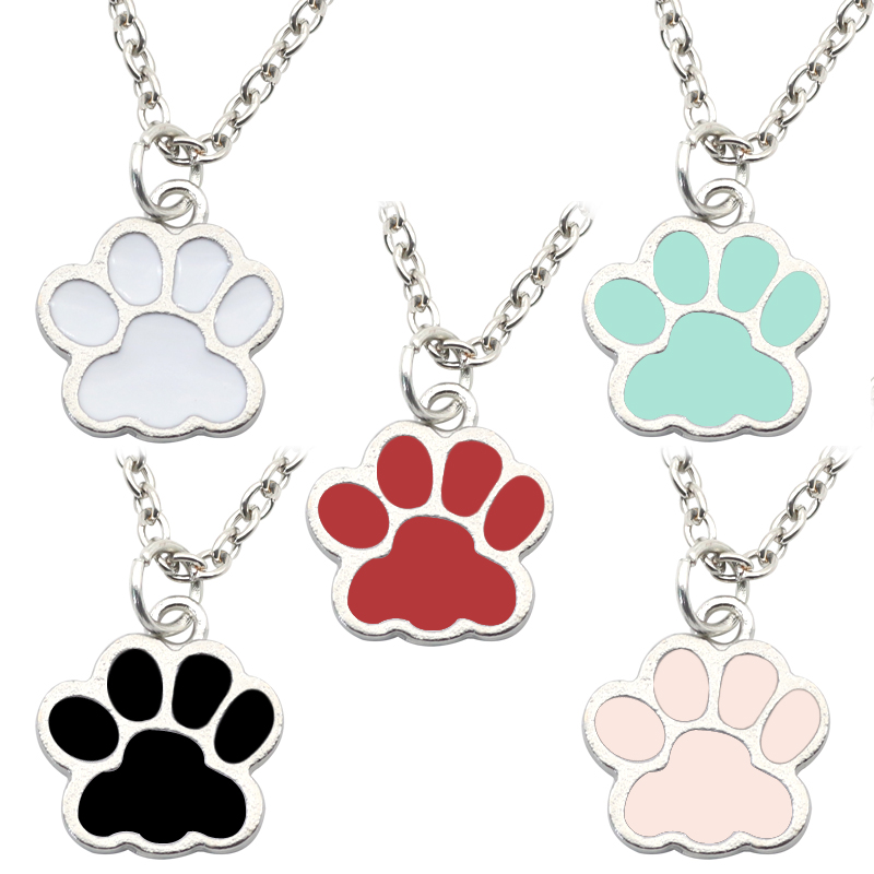 Fashion Dog Paw Cat Footprint  - Mens Dog Tag Necklace บทวิจารณ์และราคา
