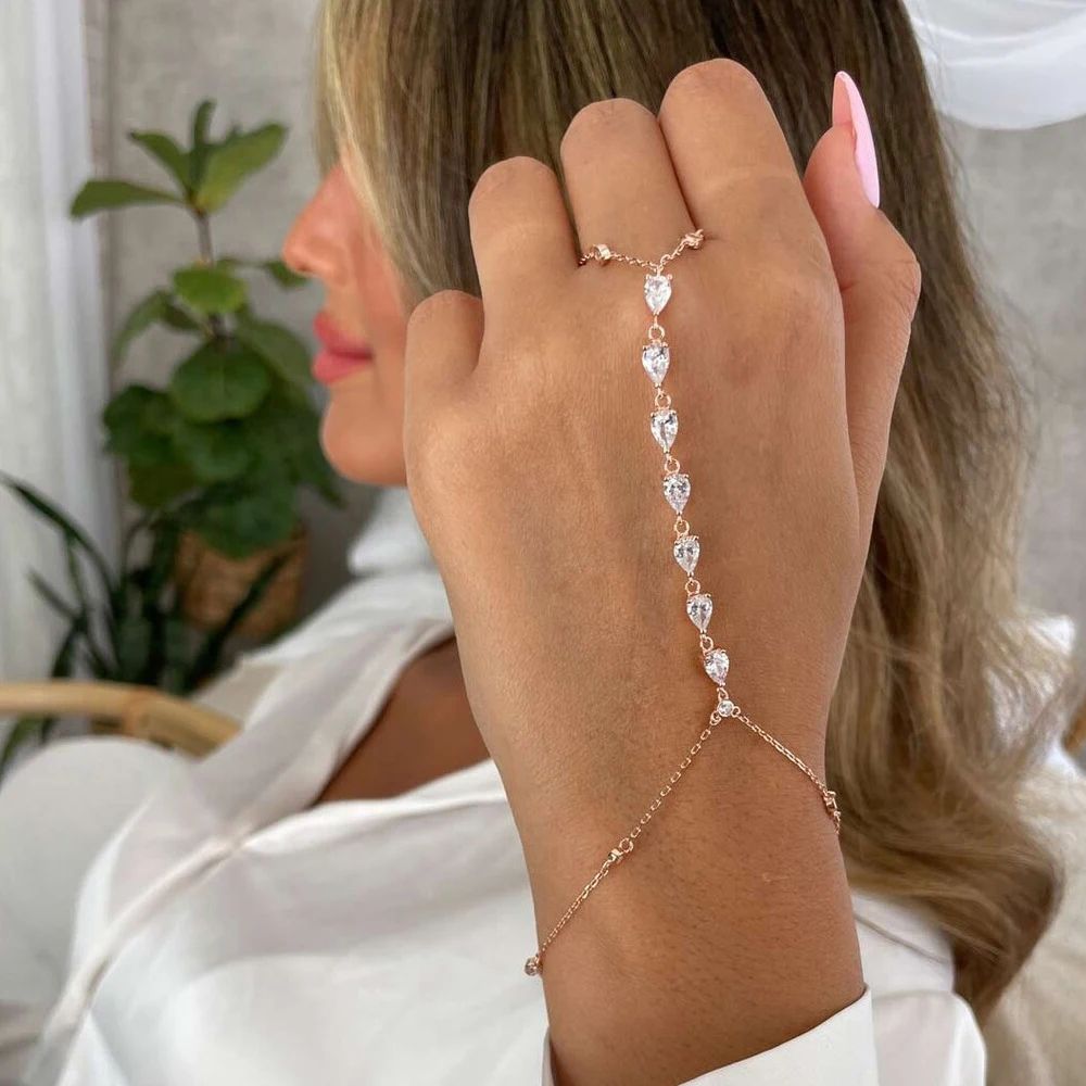 Fashion Zircon Teardrop Finger - Jewelry & Watches Company บทวิจารณ์และราคา