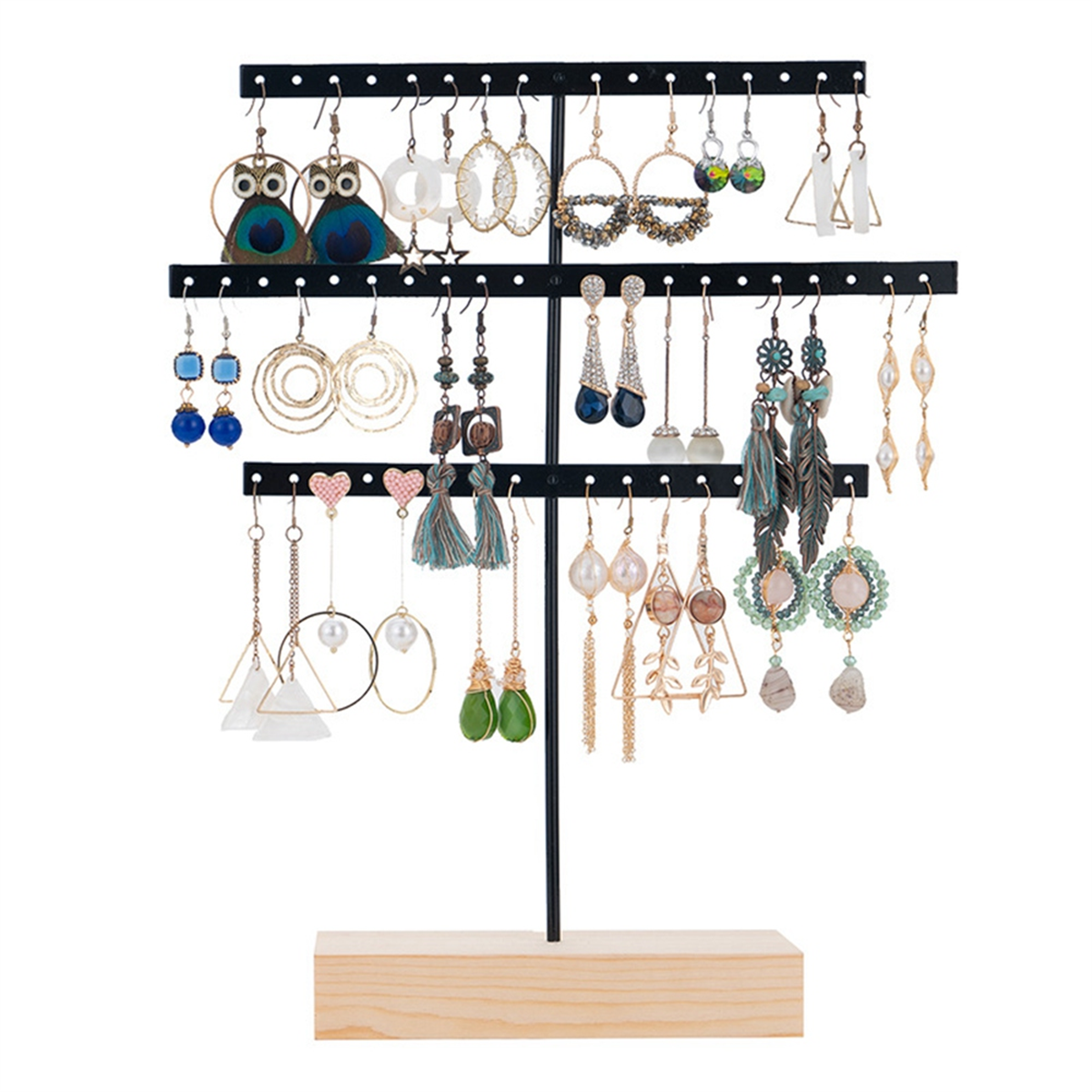 ABQR Black 3-Layer Simple Earr - Jewelry & Watches Company บทวิจารณ์และราคา