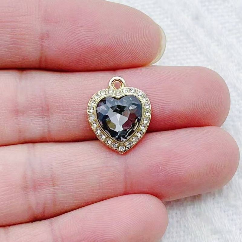 10pcs heart-shaped inlaid colo - Jewelry & Watches Company บทวิจารณ์และราคา