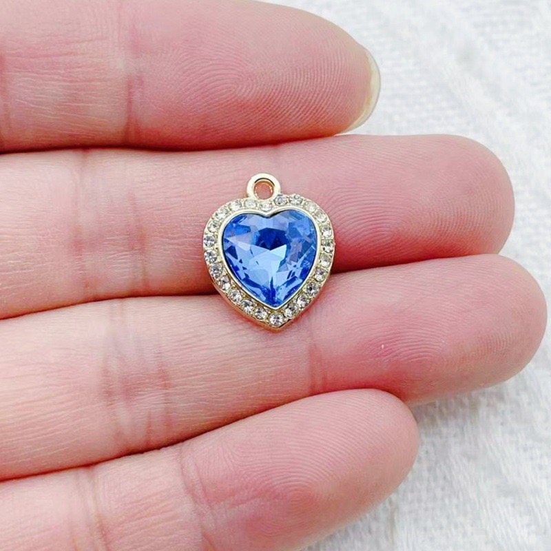 10pcs heart-shaped inlaid colo - Jewelry & Watches Company บทวิจารณ์และราคา