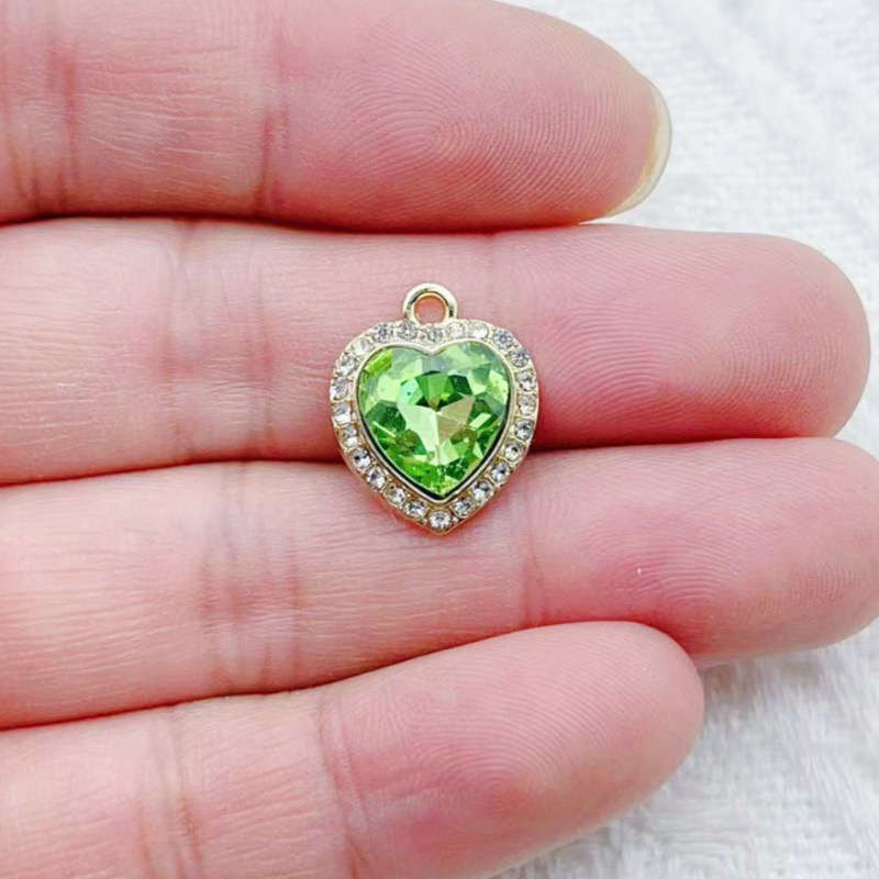 10pcs heart-shaped inlaid colo - Jewelry & Watches Company บทวิจารณ์และราคา