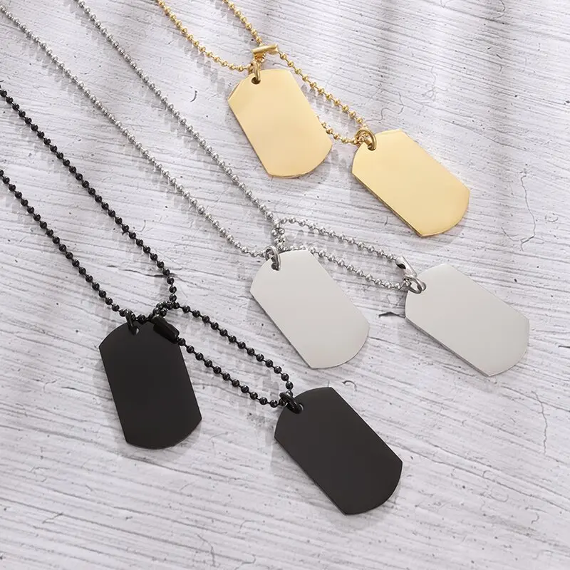 Simple Stainless Steel Double  - Mens Dog Tag Necklace บทวิจารณ์และราคา