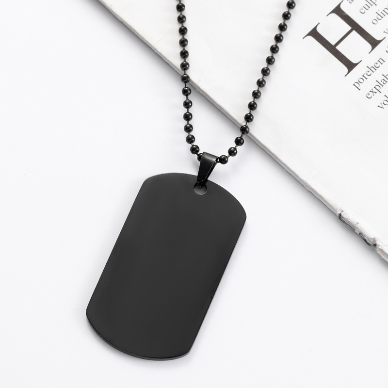 HNSP Plain Stainless Steel Sea - Mens Dog Tag Necklace บทวิจารณ์และราคา