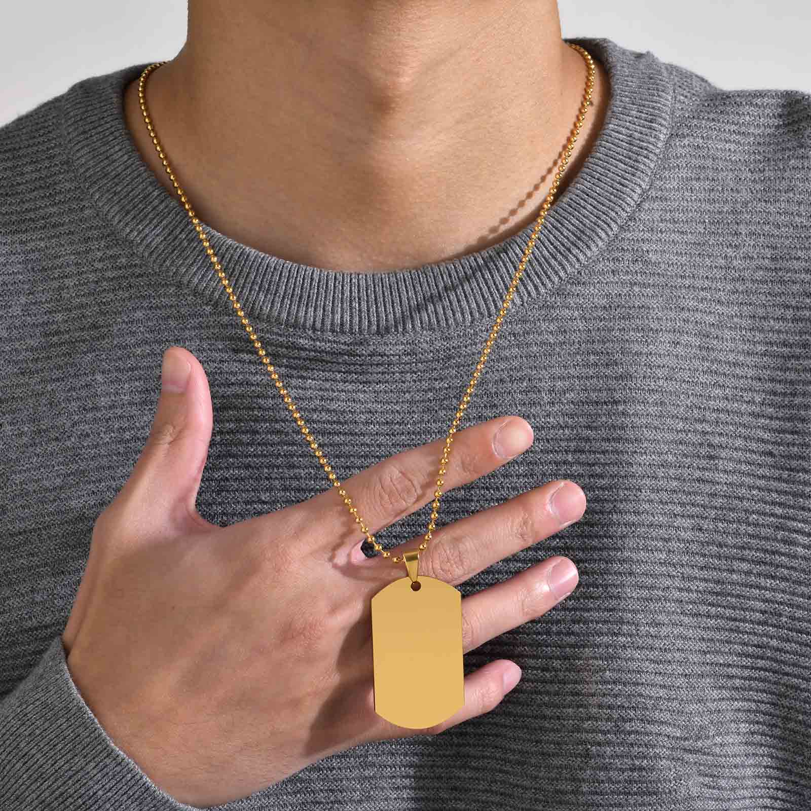Mprainbow Personalized Engrave - Mens Dog Tag Necklace บทวิจารณ์และราคา