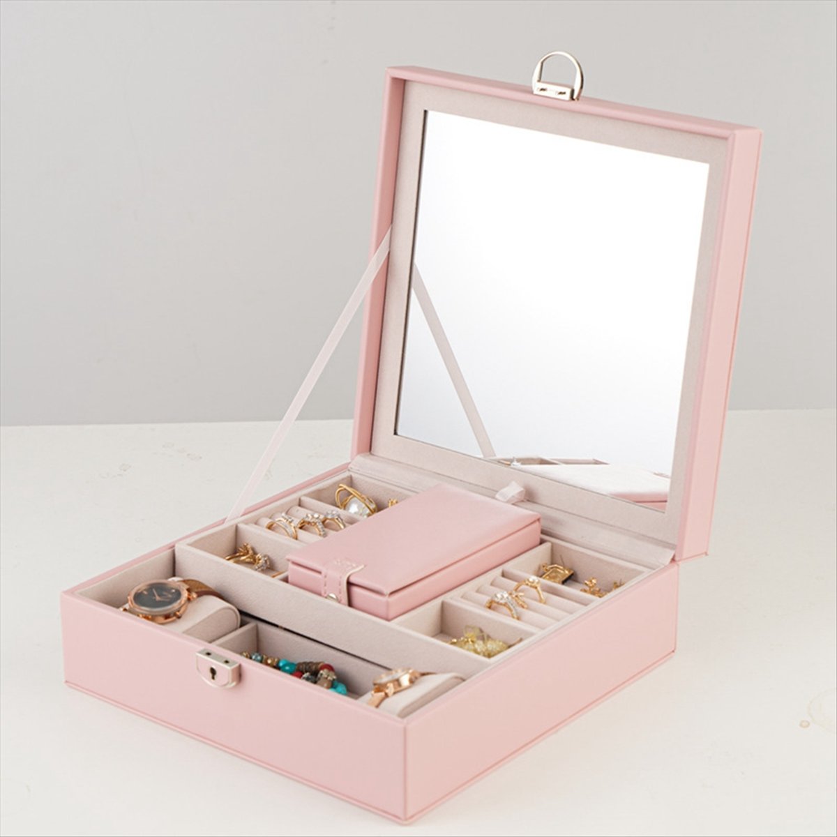 ABQR Girly Pink Jewelry Box Je - Jewelry & Watches Company บทวิจารณ์และราคา