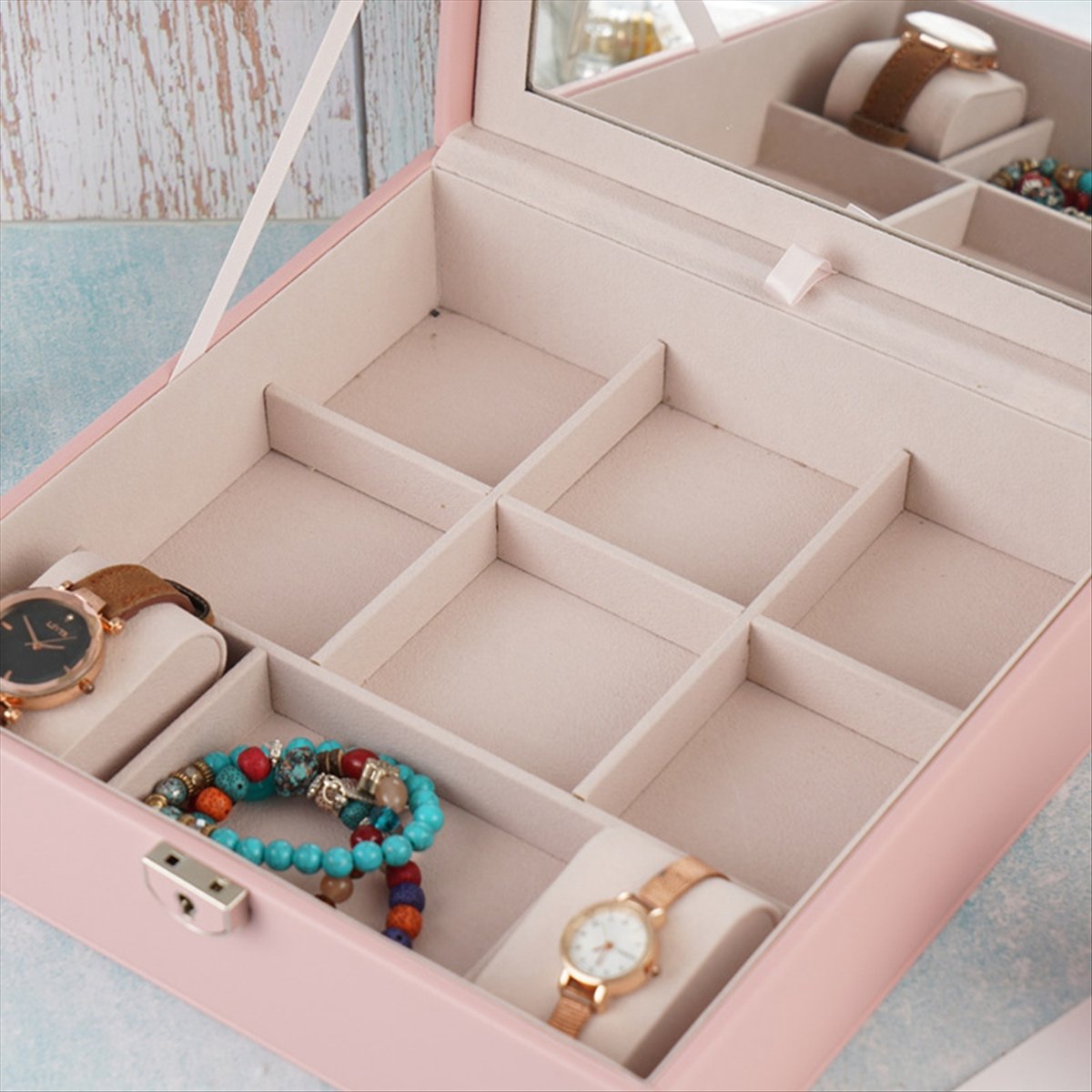 ABQR Girly Pink Jewelry Box Je - Jewelry & Watches Company บทวิจารณ์และราคา