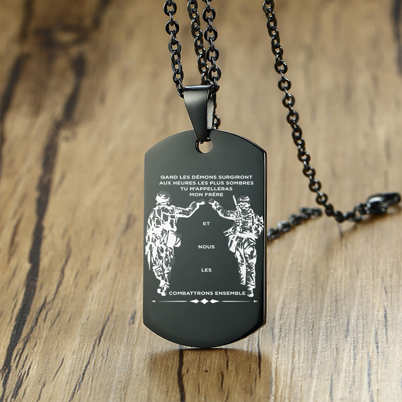Vnox In the Darkest Hour When  - Mens Dog Tag Necklace บทวิจารณ์และราคา