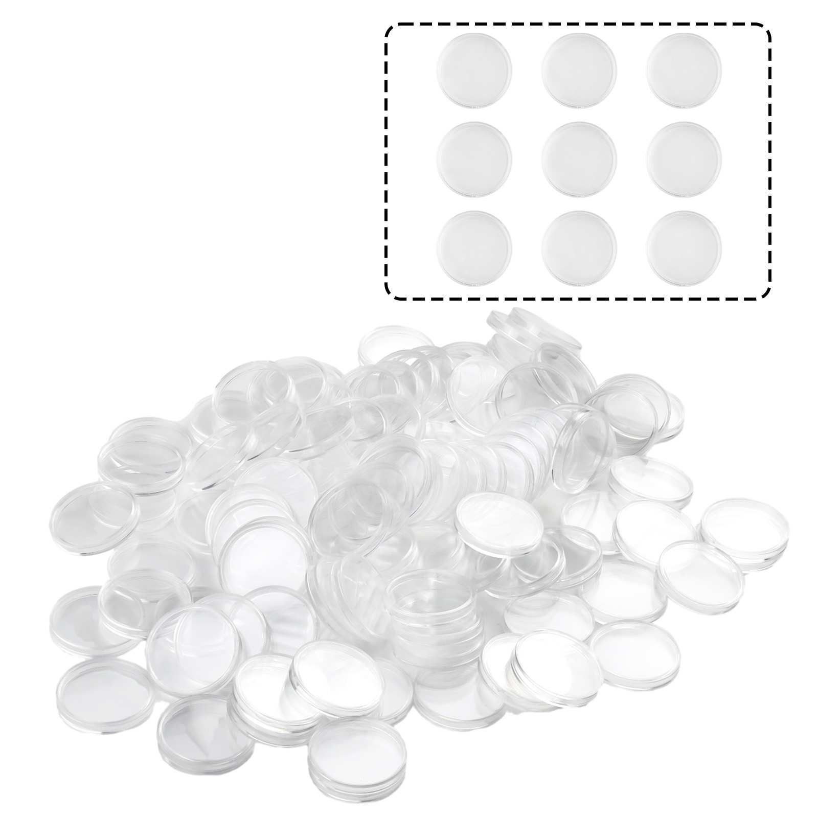 100Pcs Transparent Plastic Rou - Collectors Coins Jewelry & Watches Of Smithtown Reviews บทวิจารณ์และราคา