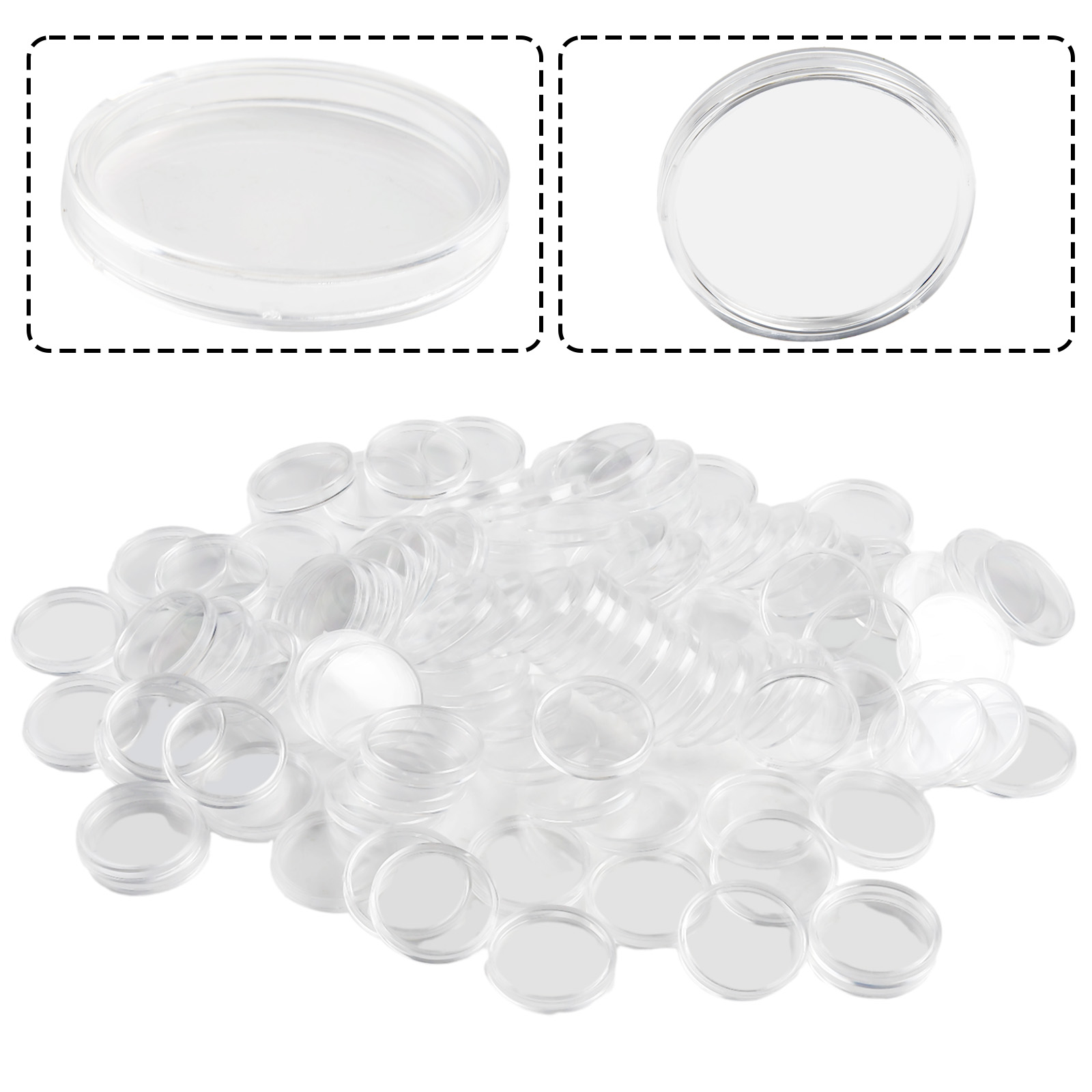 100Pcs Transparent Plastic Rou - Collectors Coins Jewelry & Watches Of Smithtown Reviews บทวิจารณ์และราคา