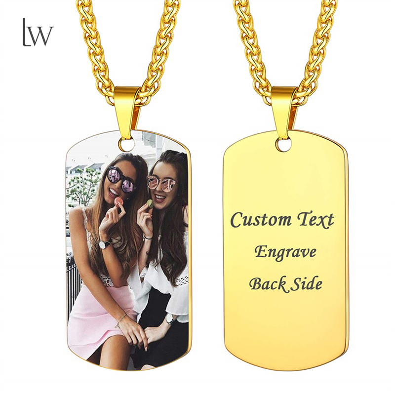 Picture Necklace Personalized  - Mens Dog Tag Necklace บทวิจารณ์และราคา