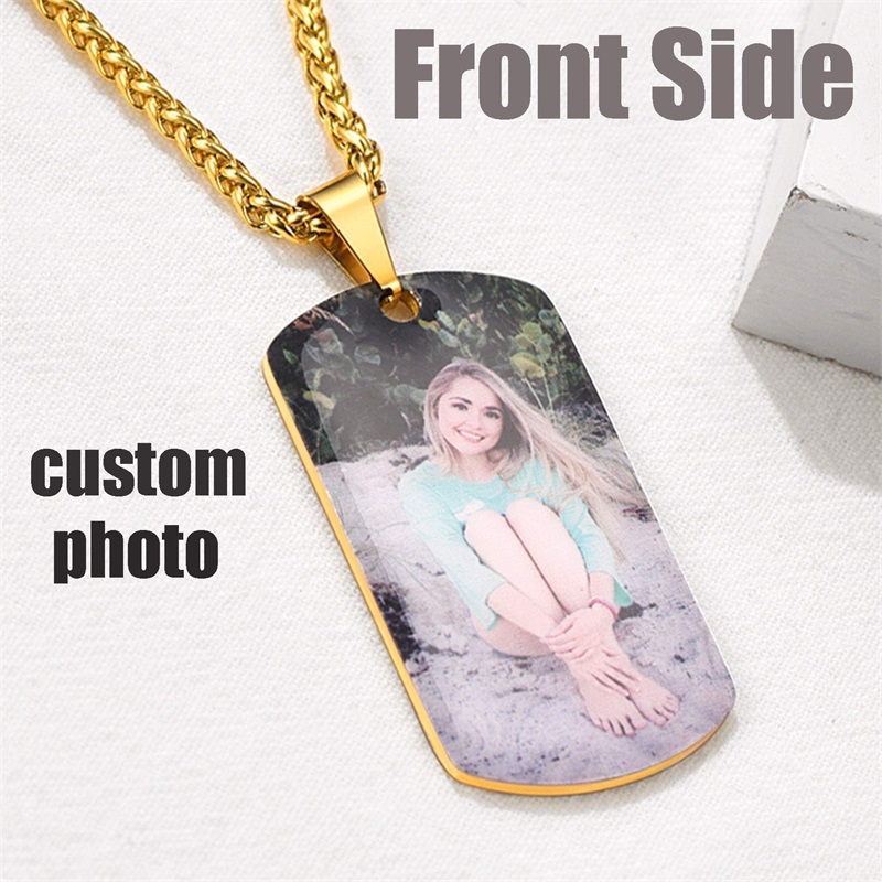 Picture Necklace Personalized  - Mens Dog Tag Necklace บทวิจารณ์และราคา