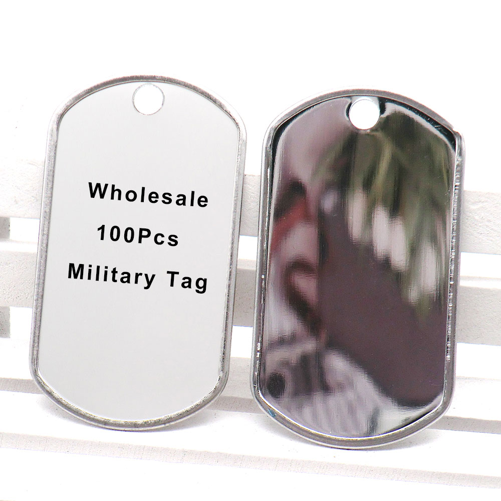 Wholesale 100Pcs Military Army - Mens Dog Tag Necklace บทวิจารณ์และราคา