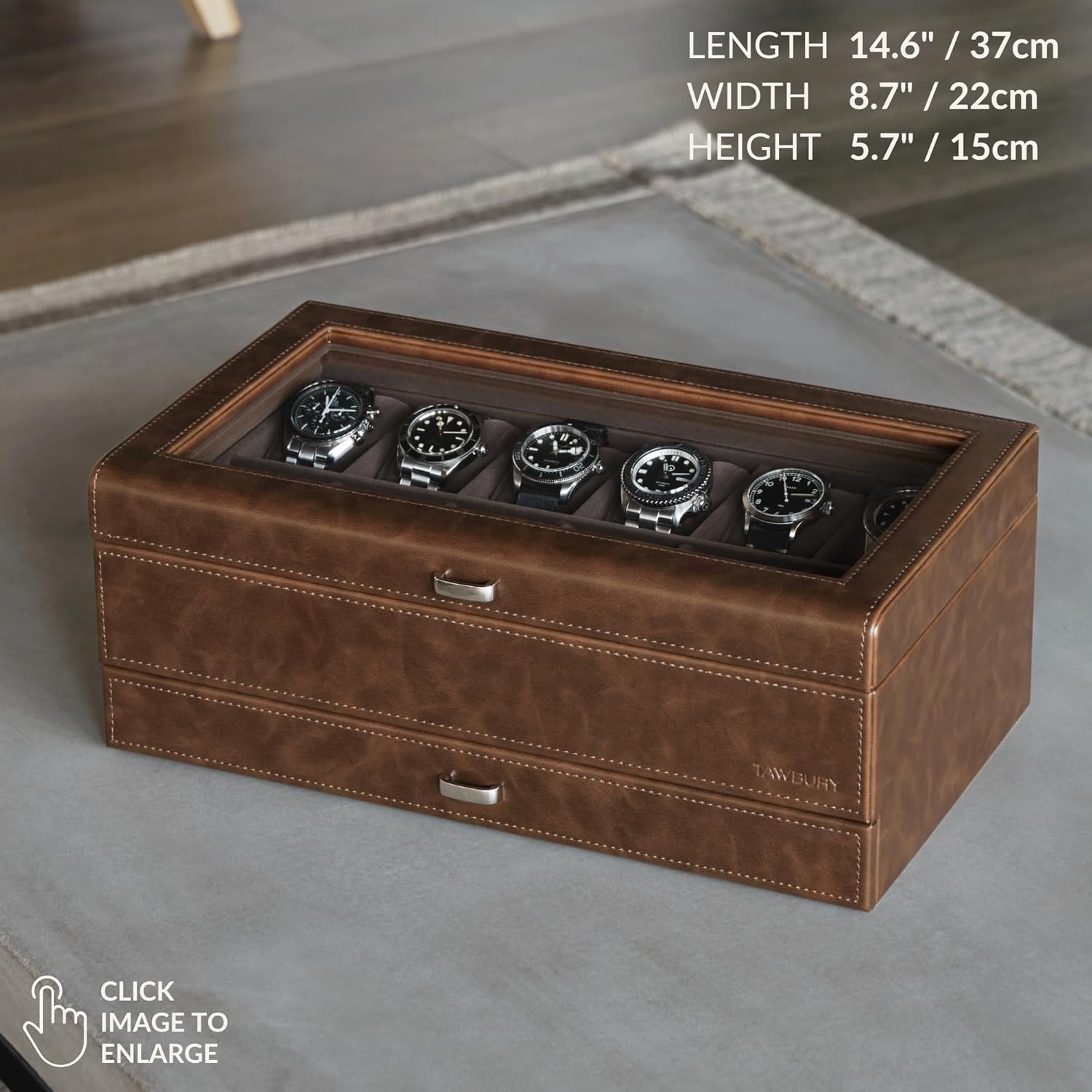 12-Slot Watch Box with Glass D - Watch Display Box บทวิจารณ์และราคา