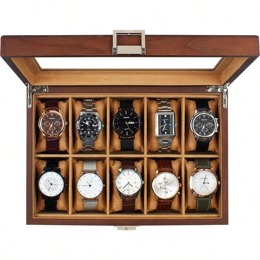 New Watch Box 10 Slot Watch Ca - Watch Display Box บทวิจารณ์และราคา