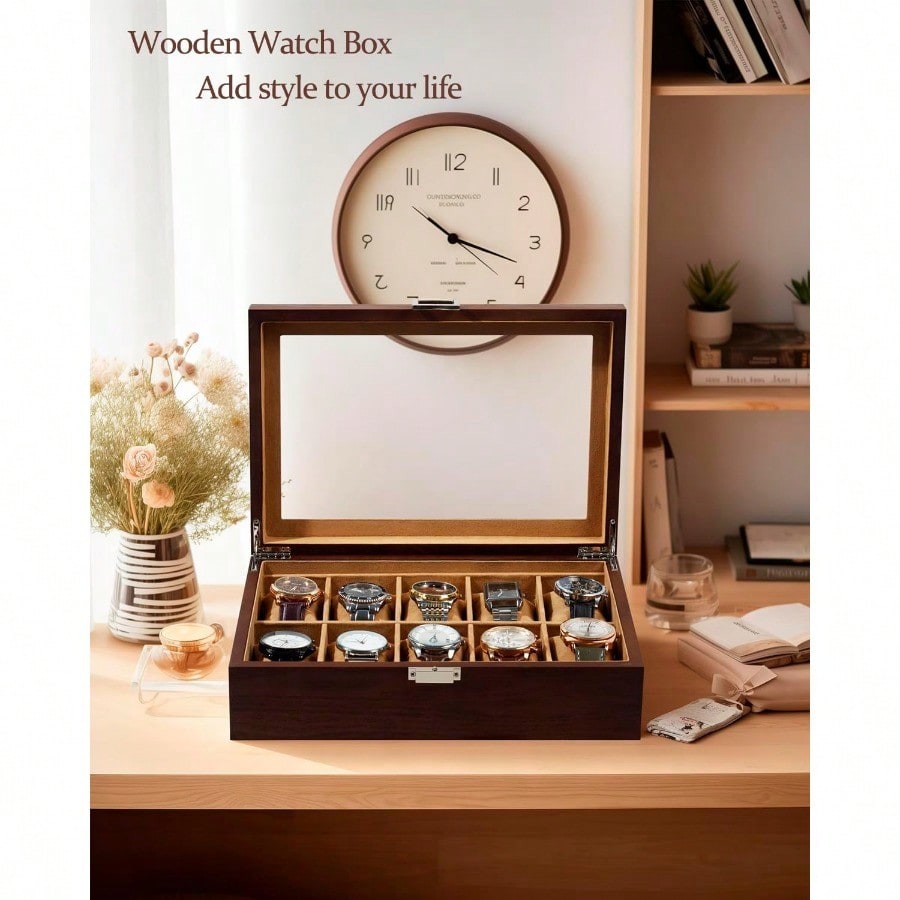 New Watch Box 10 Slot Watch Ca - Watch Display Box บทวิจารณ์และราคา