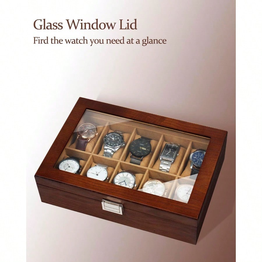 New Watch Box 10 Slot Watch Ca - Watch Display Box บทวิจารณ์และราคา