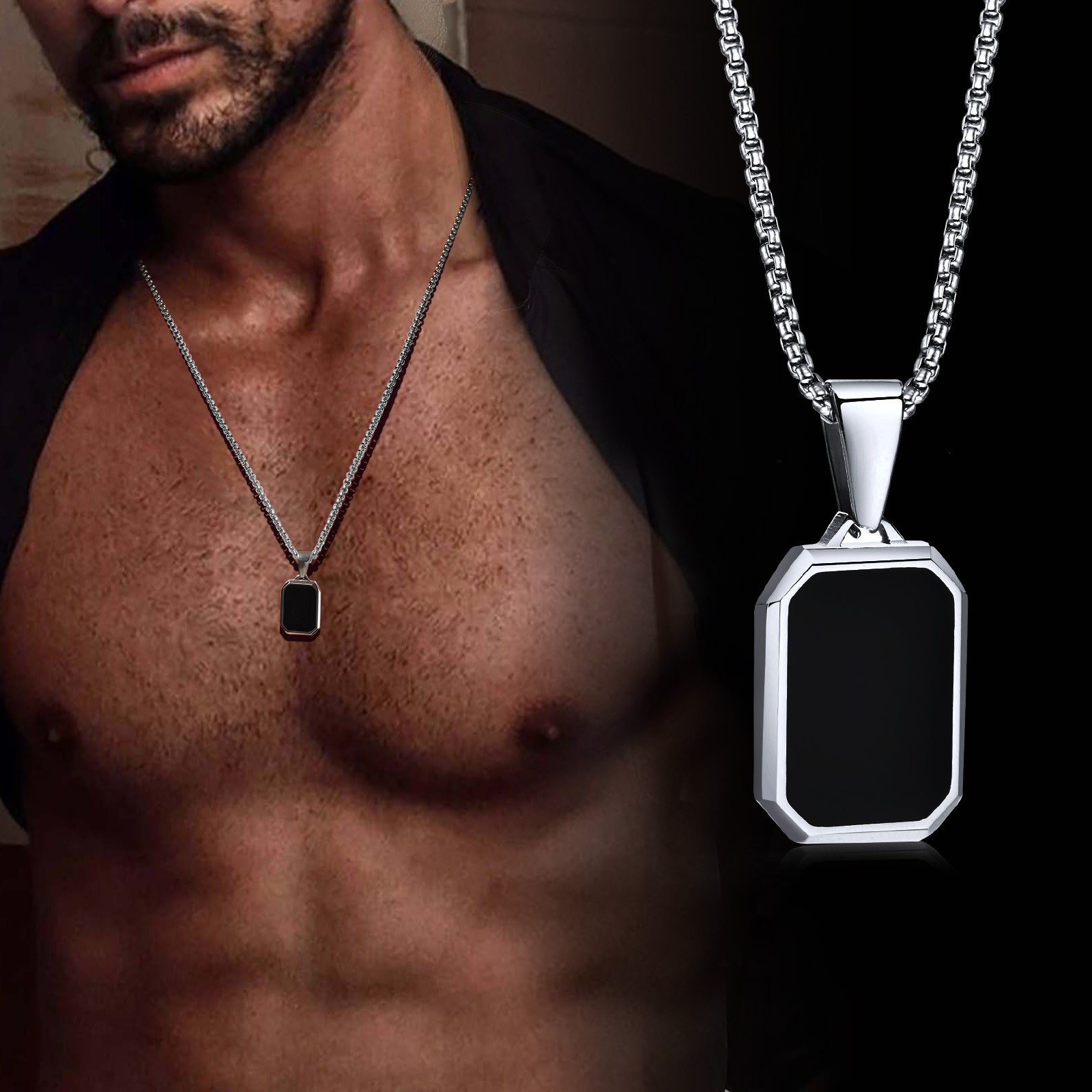 Vnox Small Dogtags Pendant Nec - Mens Dog Tag Necklace บทวิจารณ์และราคา