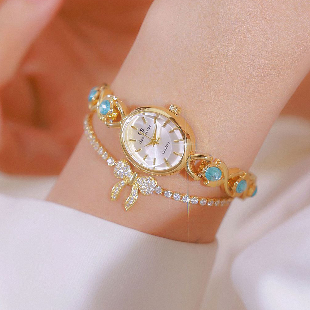 Blue Jewel Oval Bracelet Watch - Jewels In Quartz Watches บทวิจารณ์และราคา