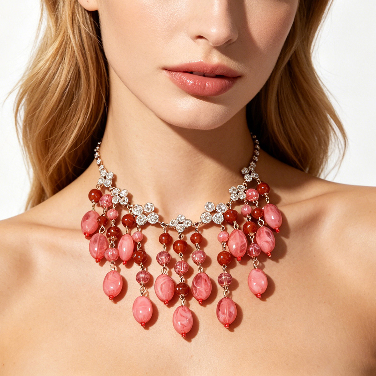 Trendy Pink Red Teardrop Beade - Jewelry & Watches Company บทวิจารณ์และราคา