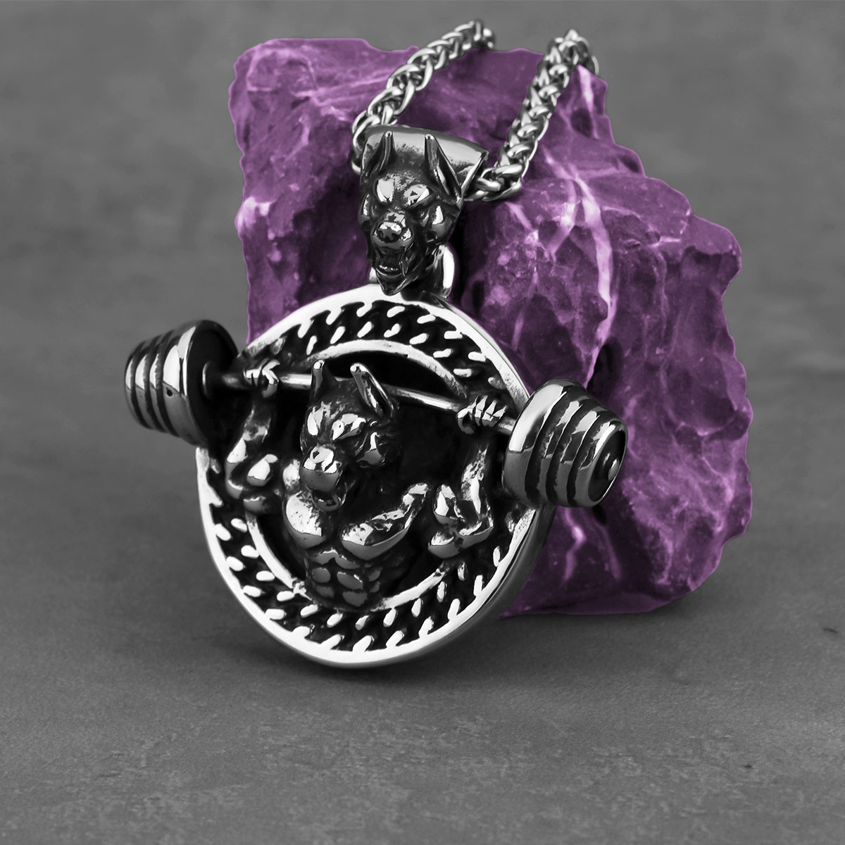 Creative Design Barbell Fitnes - Mens Dog Tag Necklace บทวิจารณ์และราคา