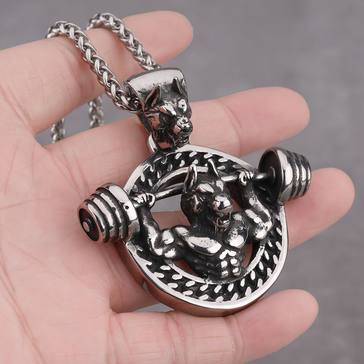 Creative Design Barbell Fitnes - Mens Dog Tag Necklace บทวิจารณ์และราคา