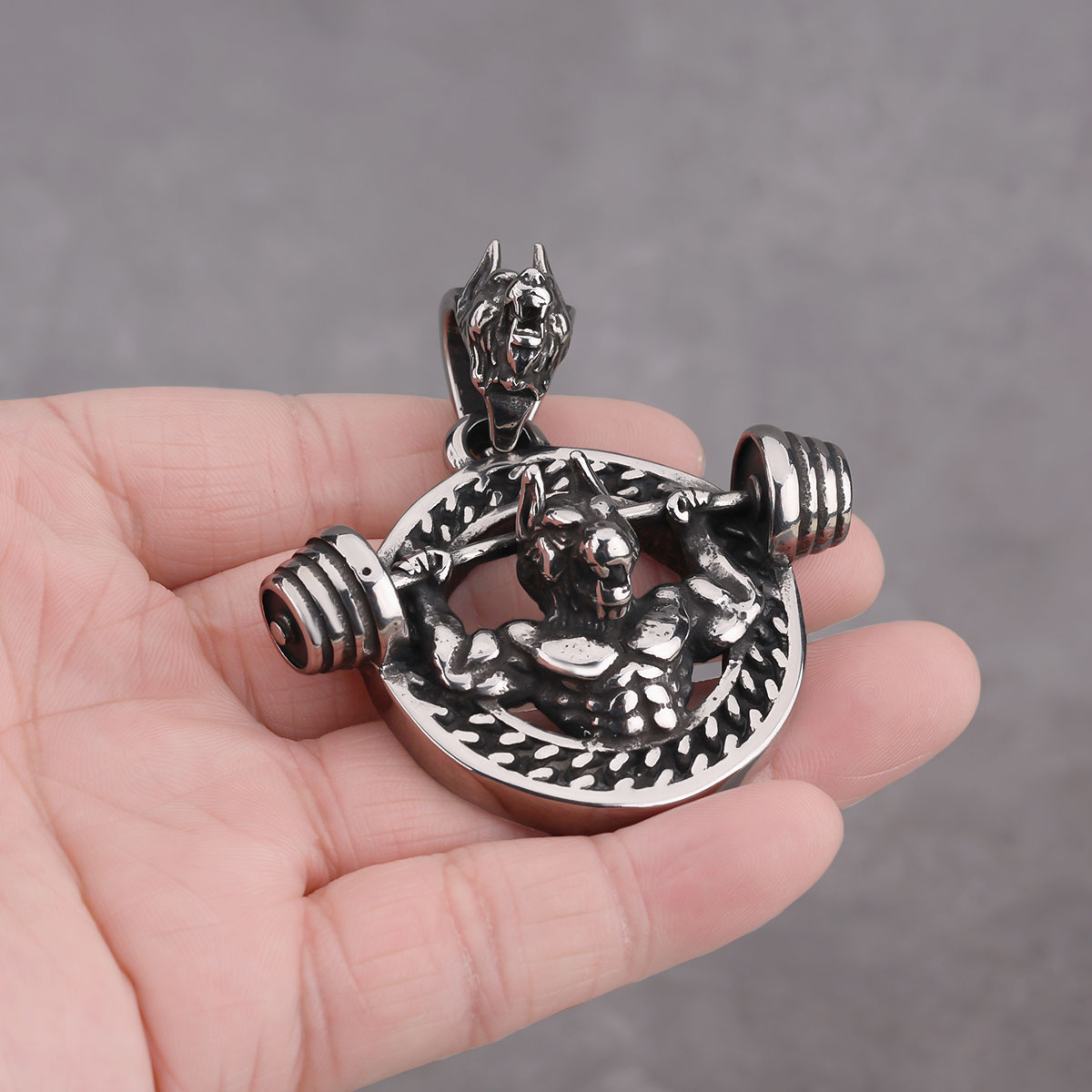 Creative Design Barbell Fitnes - Mens Dog Tag Necklace บทวิจารณ์และราคา