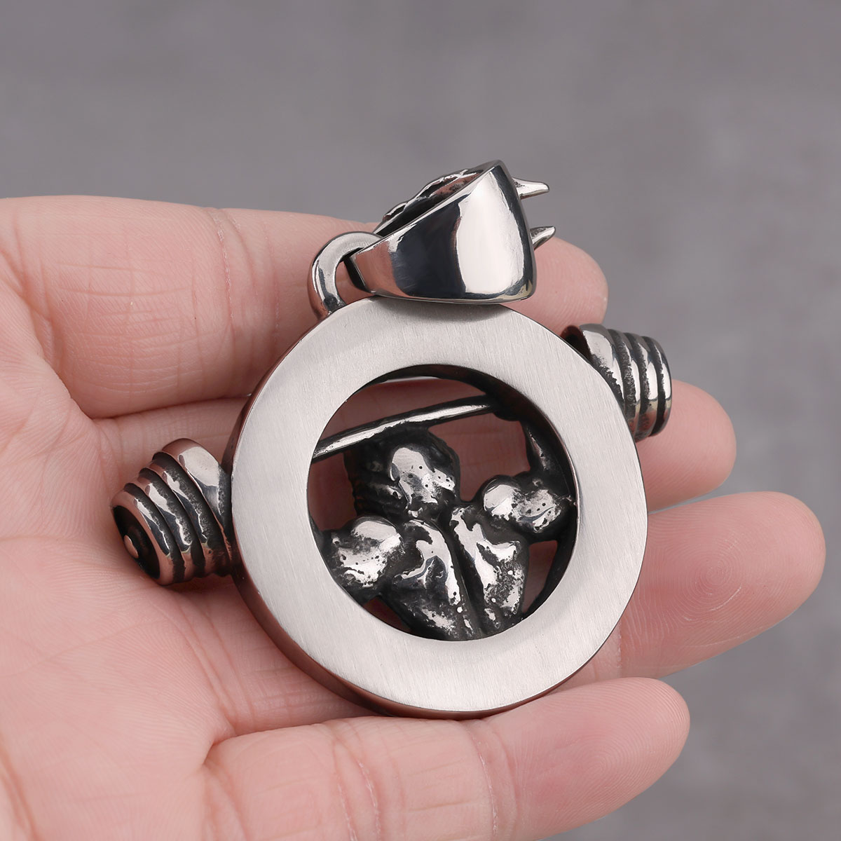 Creative Design Barbell Fitnes - Mens Dog Tag Necklace บทวิจารณ์และราคา