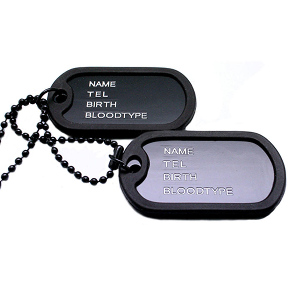 Fashion Military Collares Blac - Mens Dog Tag Necklace บทวิจารณ์และราคา