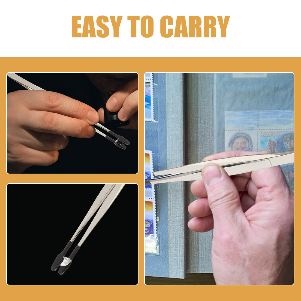 5Pcs Flat Head Tweezers for St - Collectors Coins Jewelry & Watches Of Smithtown Reviews บทวิจารณ์และราคา