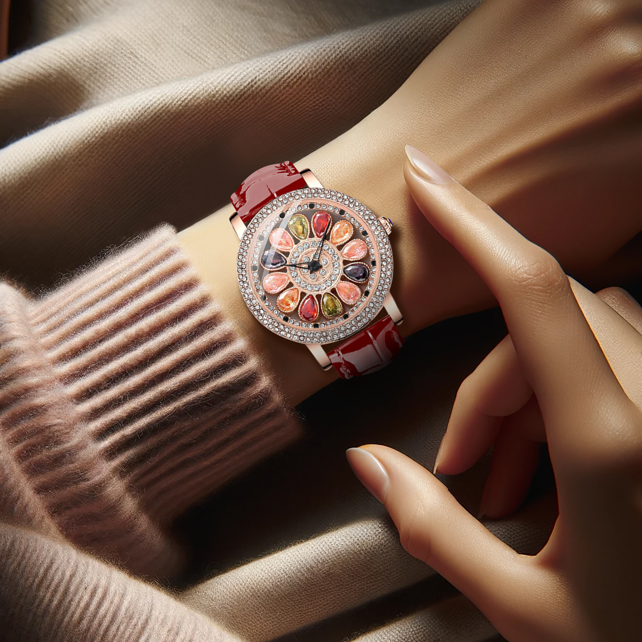 New Spinning Fresh and Beautif - Jewels In Quartz Watches บทวิจารณ์และราคา