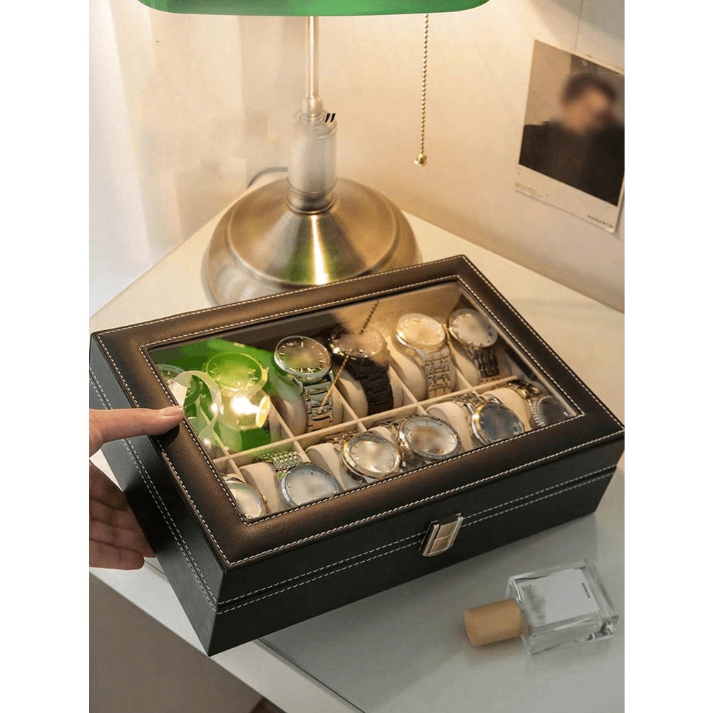 1pc Big Capacity Leather Watch - Watch Display Box บทวิจารณ์และราคา