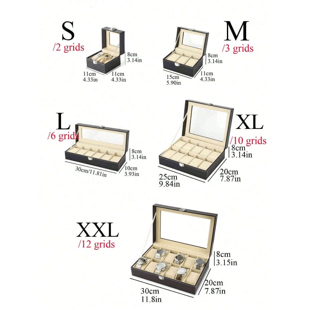 1pc Big Capacity Leather Watch - Watch Display Box บทวิจารณ์และราคา